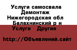 Услуги самосвала. Демонтаж - Нижегородская обл., Балахнинский р-н Услуги » Другие   